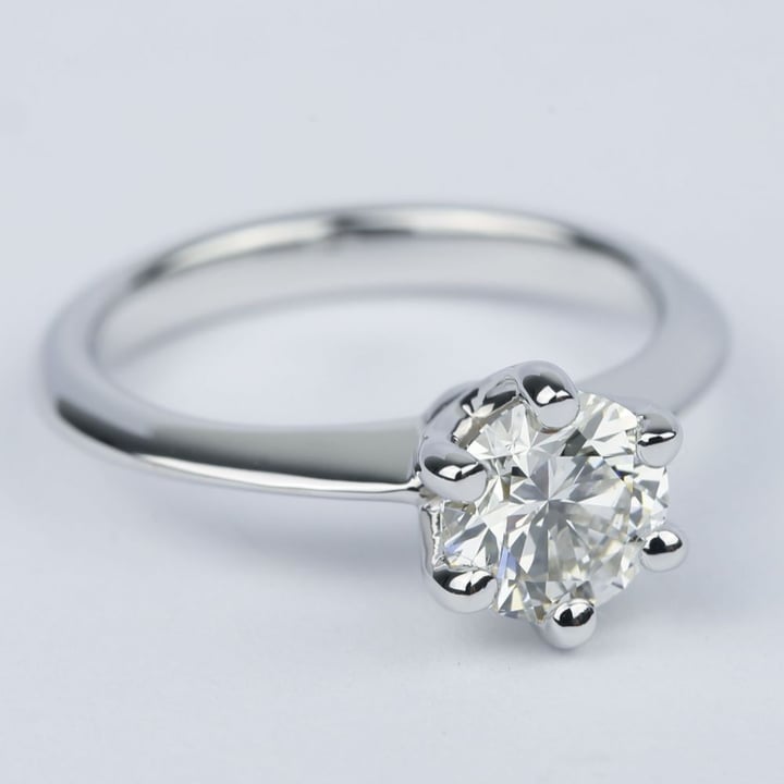 1 Carat Round Diamond Solitaire Engagement Ring - small angle 3