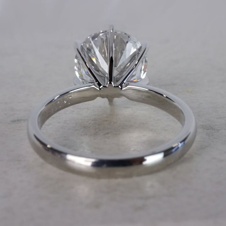 Four Carat Round Diamond Ring - Classic Solitaire Design - small angle 4