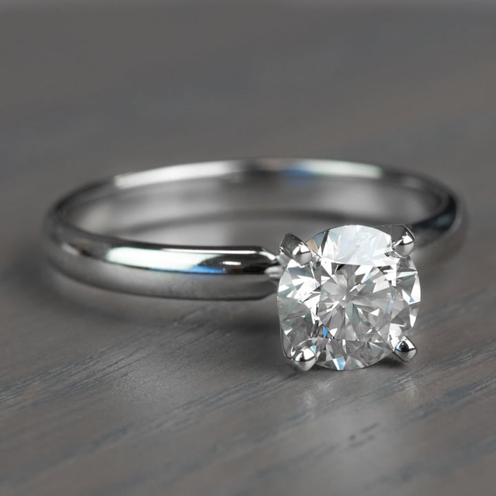 Classic Solitaire Band and 1.24 Carat Diamond Engagement Ring angle 3