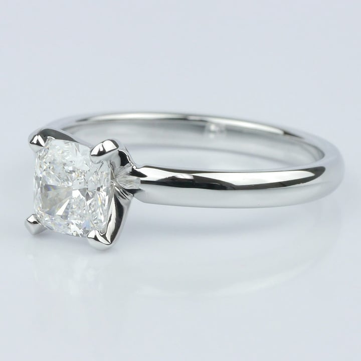 Classic Solitaire Ring with Cushion Diamond angle 2