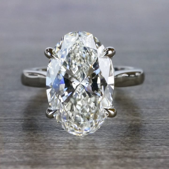 Classically Solitaire Oval Diamond Ring