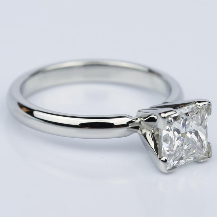 1.55 Carat Princess Cut Diamond Solitaire Engagement Ring In A Comfort Fit - small angle 3