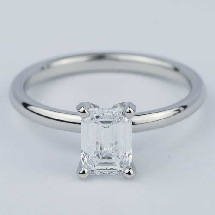 Flawless 1 Carat Emerald Cut Diamond Engagement Ring
