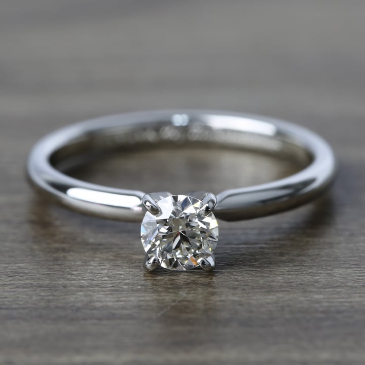 1/2 Carat Solitaire Diamond Ring In Platinum