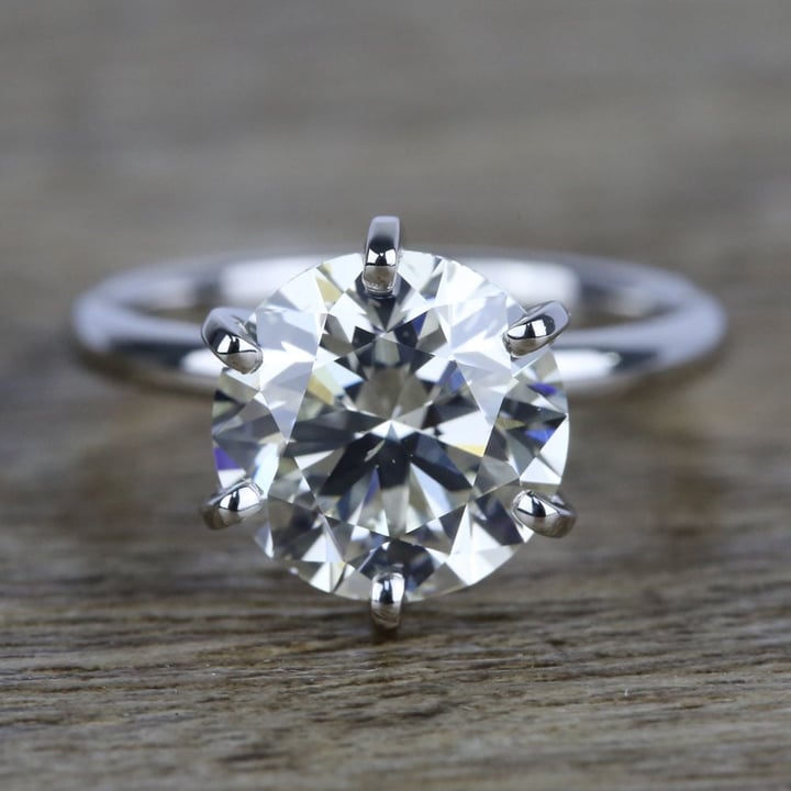 3 Carat K Color Diamond Ring In White Gold