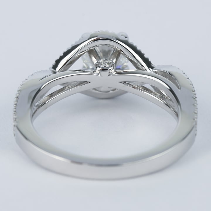 3/4 Carat Split Shank Pave Engagement Ring angle 4