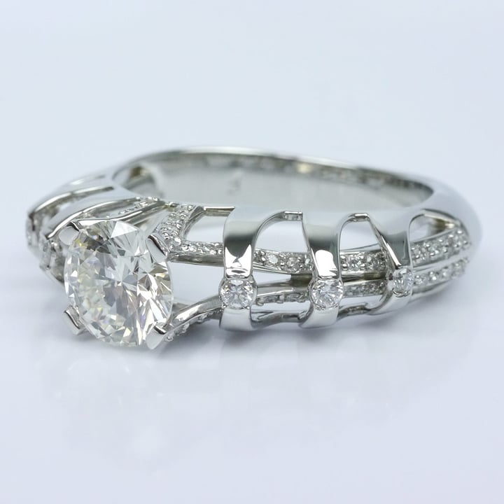 Crown Engagement Ring With Split Shank Design angle 2