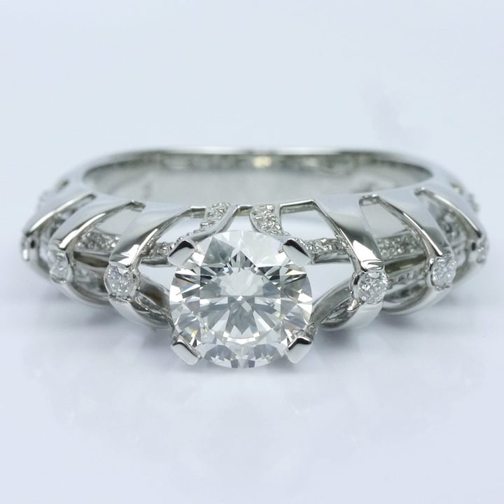 Crown Engagement Ring With Split Shank Design - small