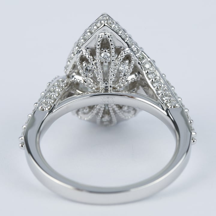 Vintage Pear Diamond Ring With Halo (1.71 Carat) - small angle 4