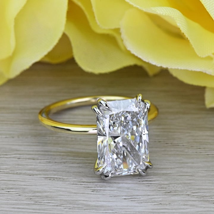 Diamond Wedding Ring Radiant Cut 2 Carat Certified Lab Created 950