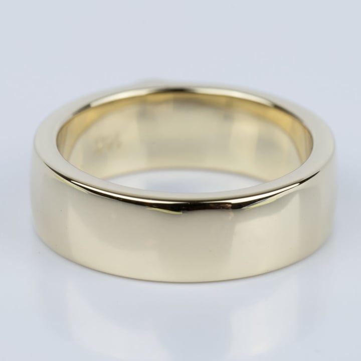 Thick Gold Wedding Band With Heart Design angle 4