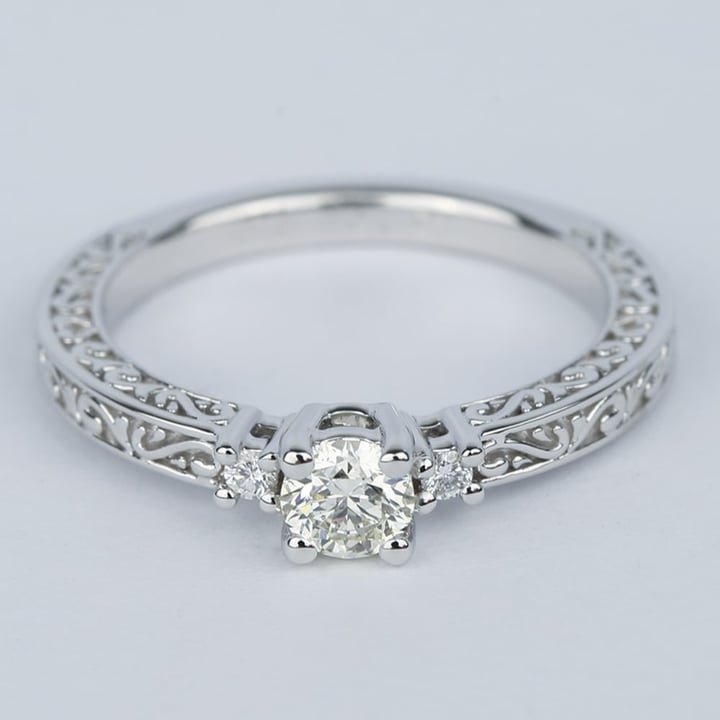 Intricate Antique Scroll Engagement Ring Setting - small