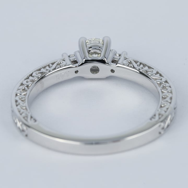 Intricate Antique Scroll Engagement Ring Setting - small angle 4