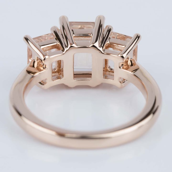 Custom Morganite Gemstone Engagement Ring in Rose Gold - small angle 4