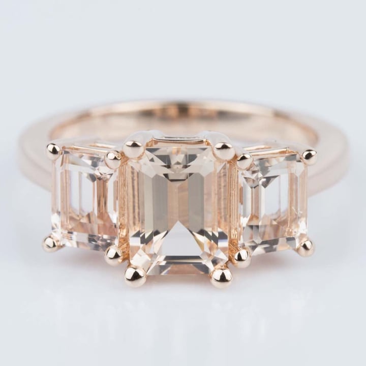 Custom Morganite Gemstone Engagement Ring in Rose Gold - small