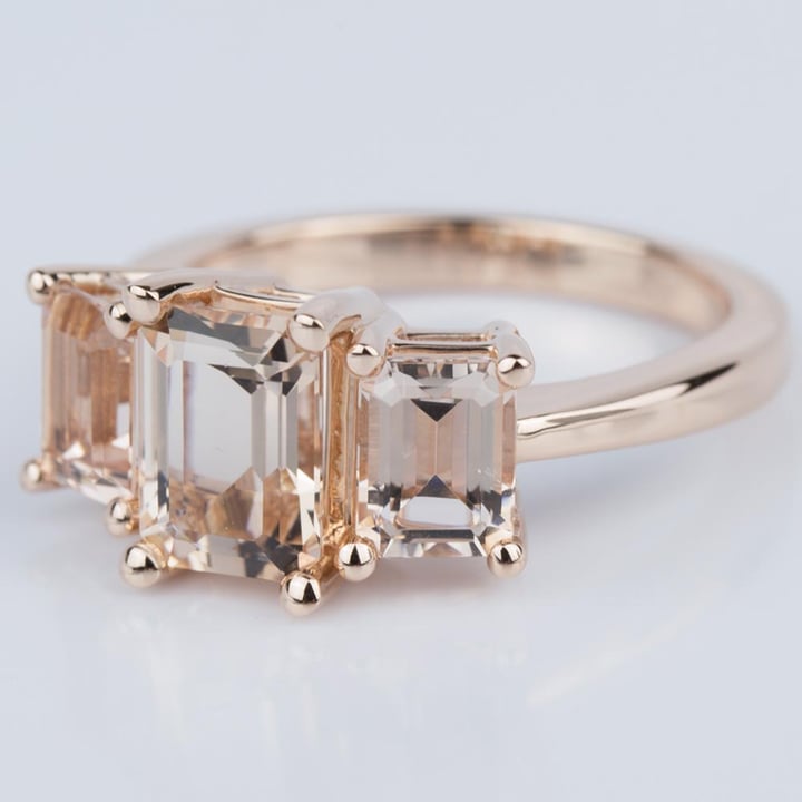 Custom Morganite Gemstone Engagement Ring in Rose Gold angle 2
