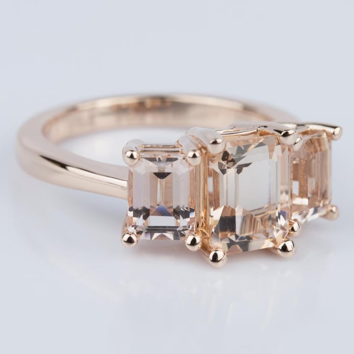 Custom Morganite Gemstone Engagement Ring in Rose Gold angle 3