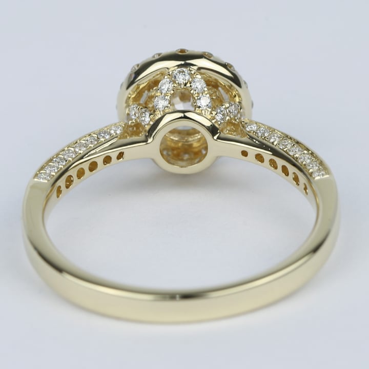 Custom Pave Diamond Halo Engagement Ring (0.90 ct.) - small angle 4