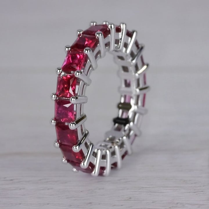 Custom 5.50 Ctw Ruby Eternity Band In Platinum - small angle 2