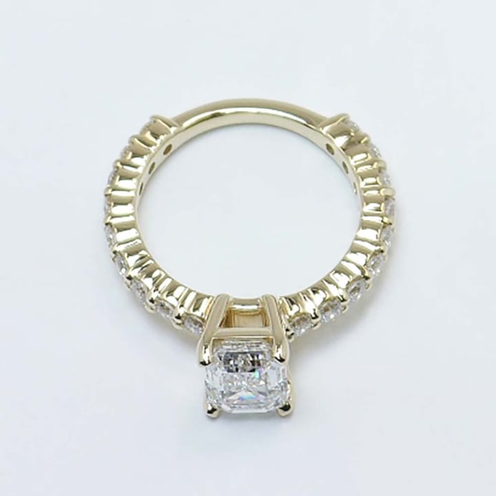 Shared Prong Emerald Cut Diamond Engagement Ring - small angle 4