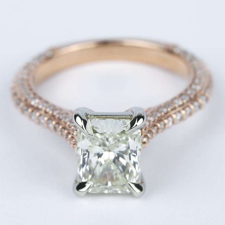 Radiant Cut Diamond Ring In Rose Gold - small
