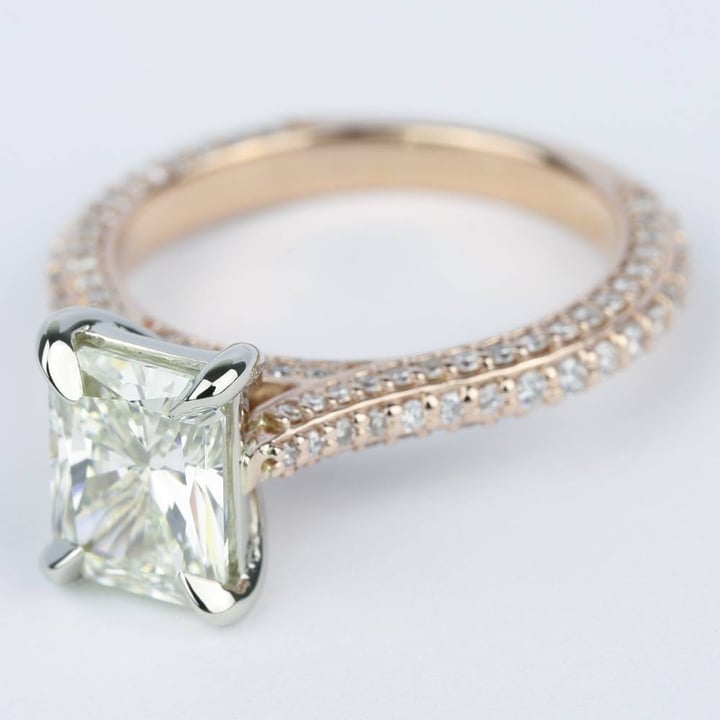 Radiant Cut Diamond Ring In Rose Gold - small angle 2