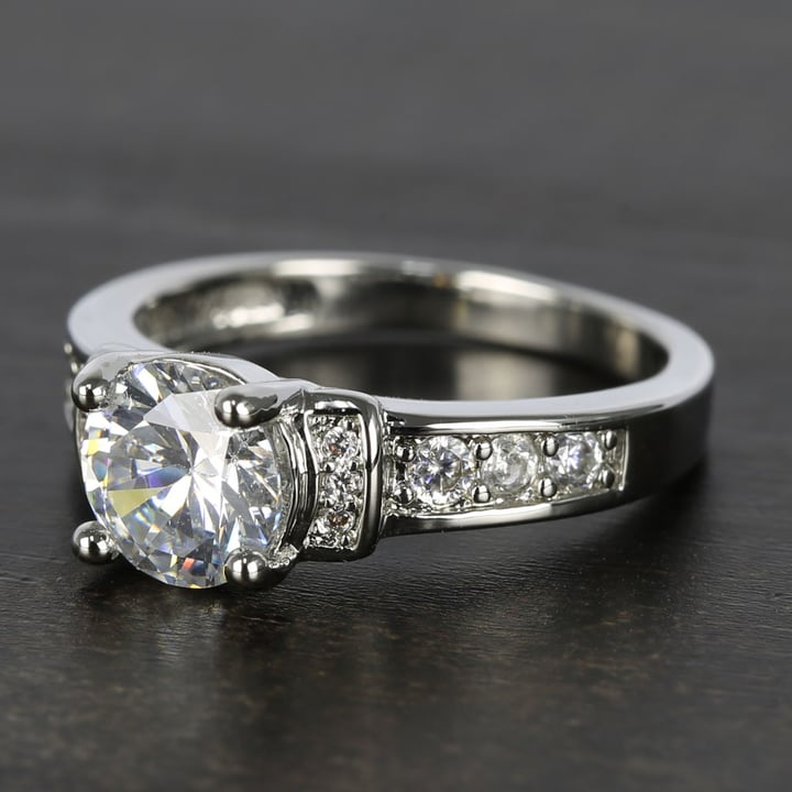 1 Carat Vintage Round Cut Diamond Engagement Ring - small angle 2