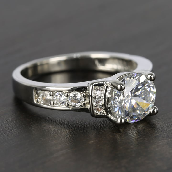 1 Carat Vintage Round Cut Diamond Engagement Ring - small angle 3