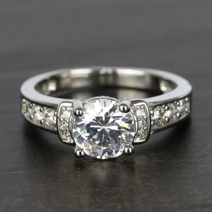 1 Carat Vintage Round Cut Diamond Engagement Ring - small