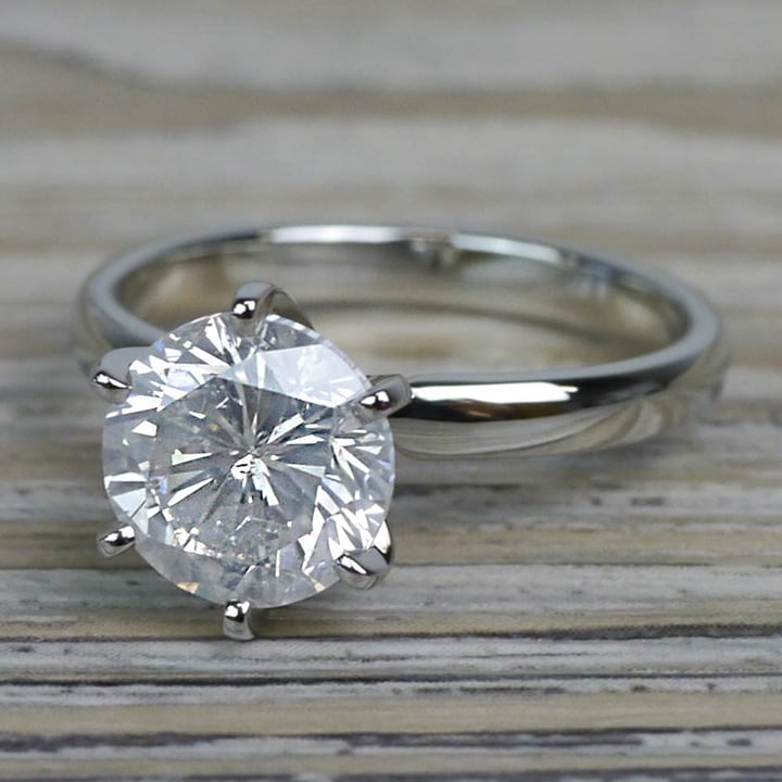 2.5 Carat Round Diamond Solitaire Engagement Ring - small angle 2