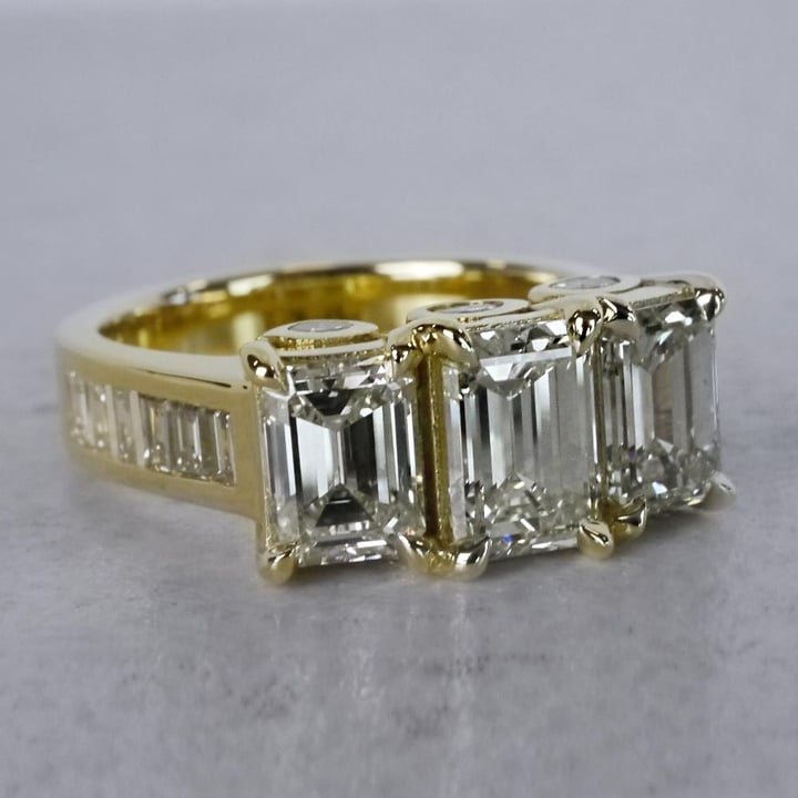 1.41 Carat Art Deco Emerald Cut Diamond Ring In Classic Gold - small angle 3