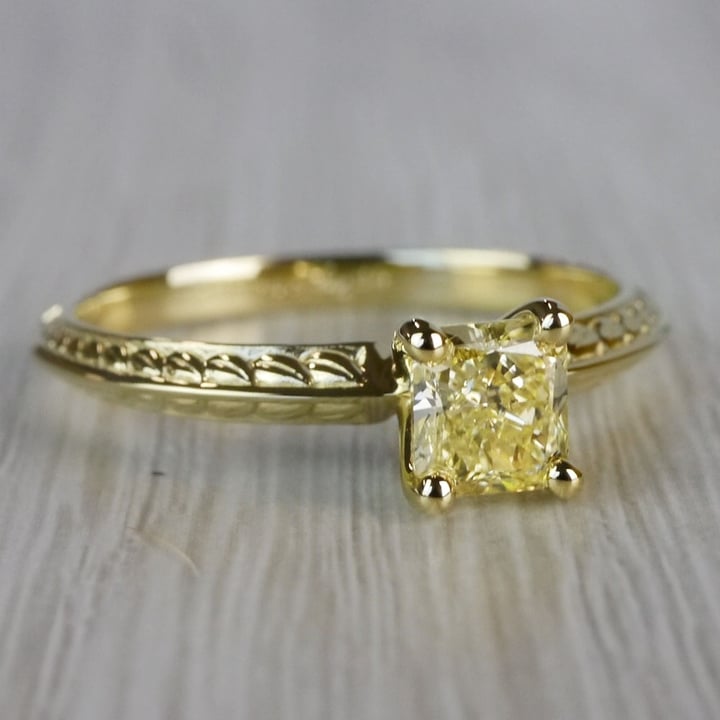 Fabulous Fancy Yellow Diamond Antique Engagement Rings angle 3