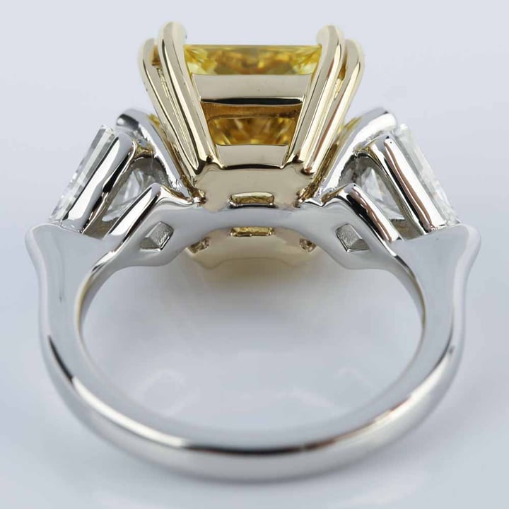 Kite Shaped And Fancy Yellow Diamond Engagement Ring angle 4