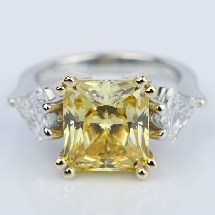 Kite Shaped And Fancy Yellow Diamond Engagement Ring