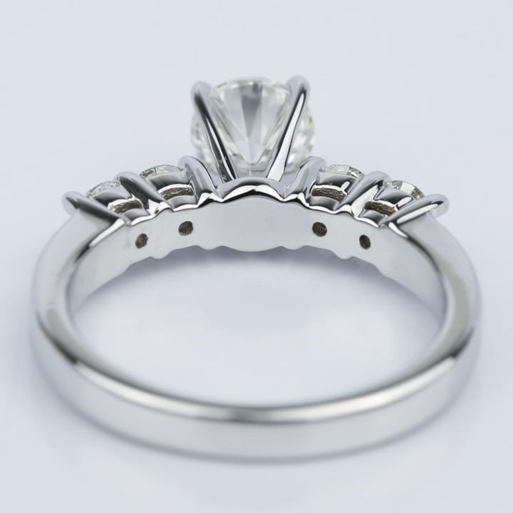 Round Five-Diamond Engagement Ring in White Gold (0.97 ct.) - small angle 4