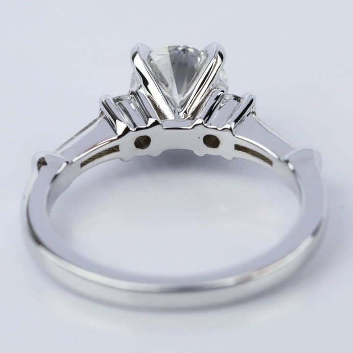 5 Stone Round And Baguette Diamond Accent Ring - small angle 4