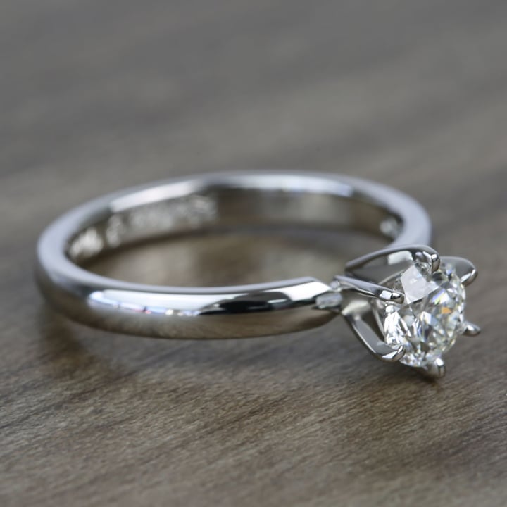 0.51 Carat Flawless Round Diamond Ring In Platinum - small angle 3