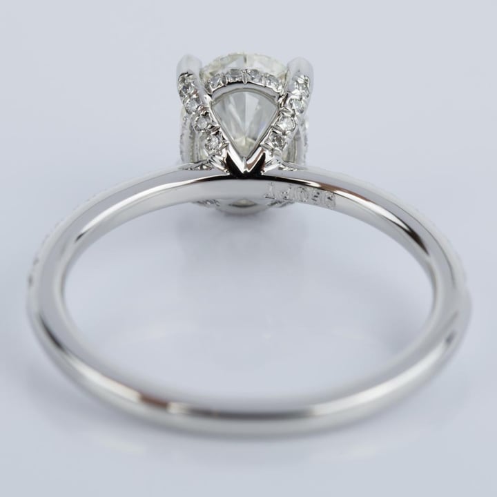 French Cut Oval Diamond Basket Engagement Ring - small angle 4