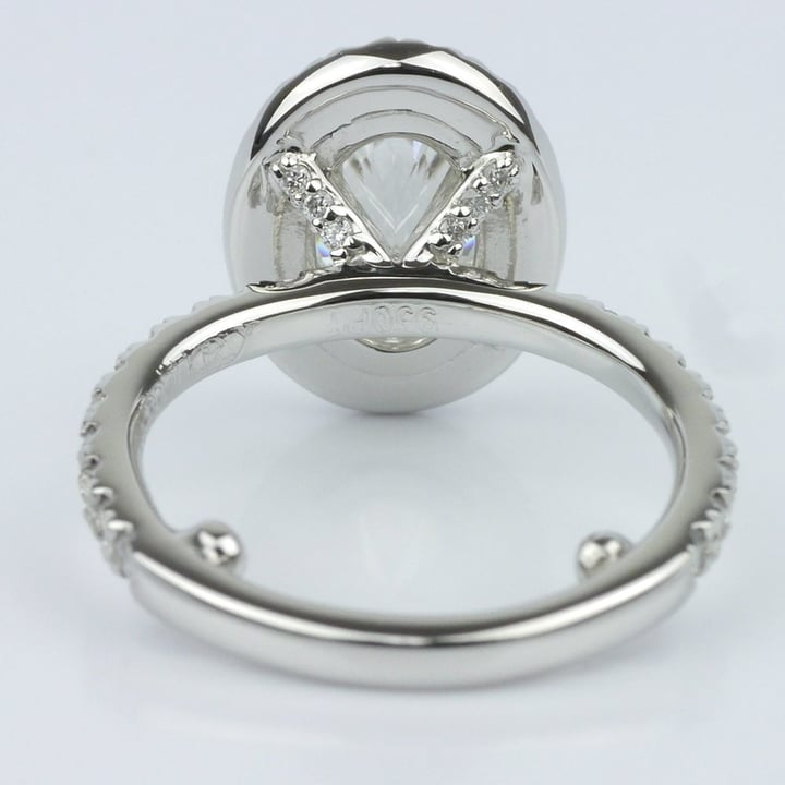 French Cut Pave Halo Ring with Claw Prongs (1.70 ct.) angle 4