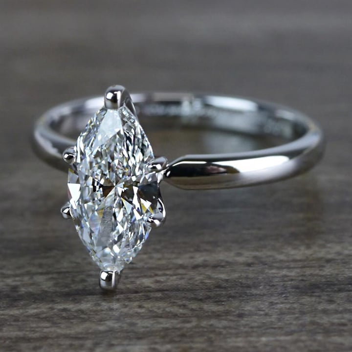 Glimmering Marquise Diamond Engagement Ring (1 Carat) - small angle 2