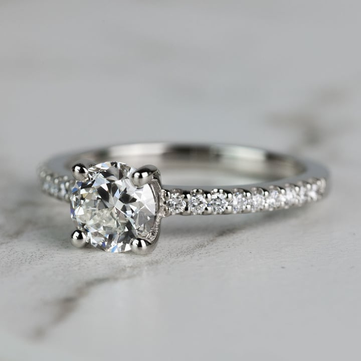 Gorgeous 1.00 Carat Pave Diamond Engagement Ring - small angle 2