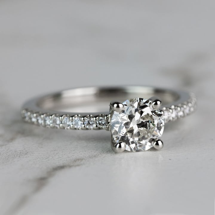 Gorgeous 1.00 Carat Pave Diamond Engagement Ring - small angle 3