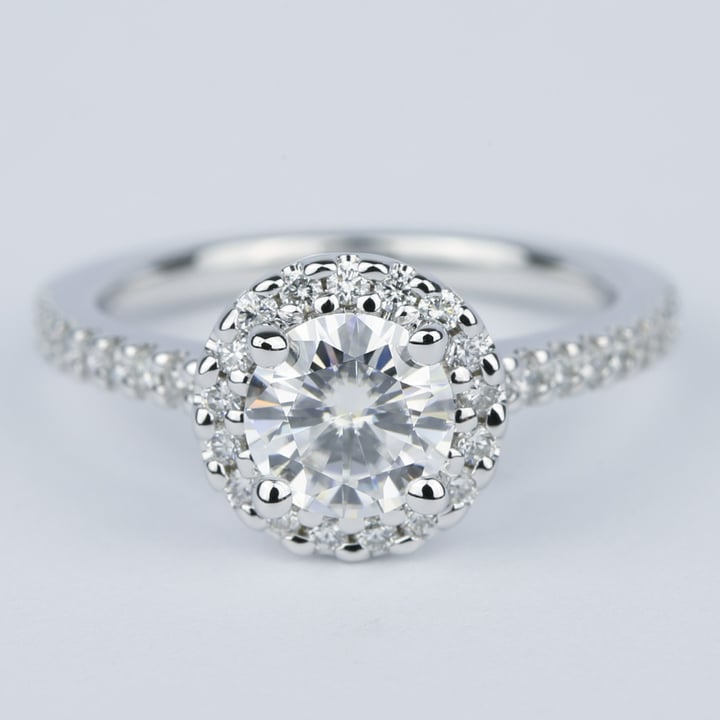 1.01 Carat Halo Round Diamond Engagement Ring - small