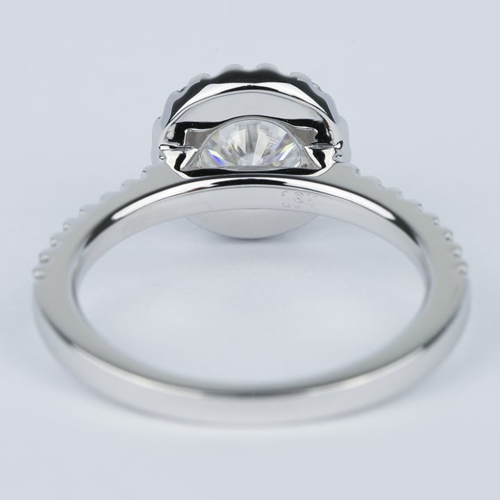 1.01 Carat Halo Round Diamond Engagement Ring - small angle 4