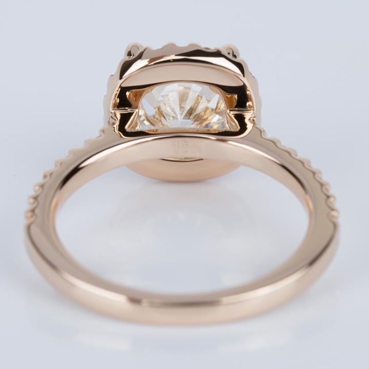 2 Carat Rose Gold Ring With Cushion Cut Diamond - small angle 4