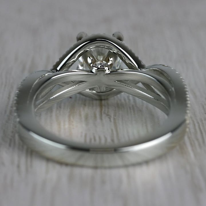 Infinity Split Shank Diamond Engagement Ring (Cushion Cut) - small angle 4