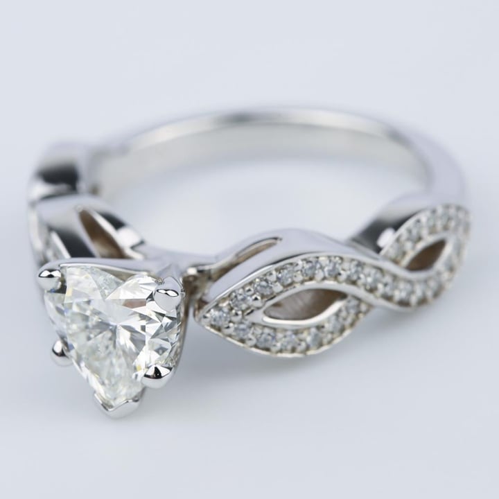 Heart Shaped Infinity Twist Engagement Ring - small angle 2