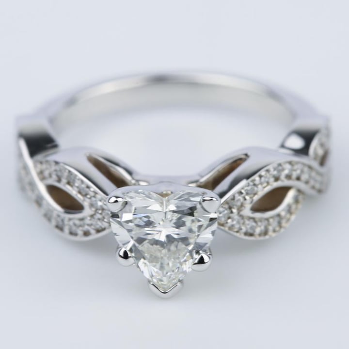 Heart Shaped Infinity Twist Engagement Ring - small