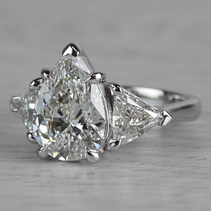 Luxurious 3 Carat Pear Shaped Diamond Ring angle 2