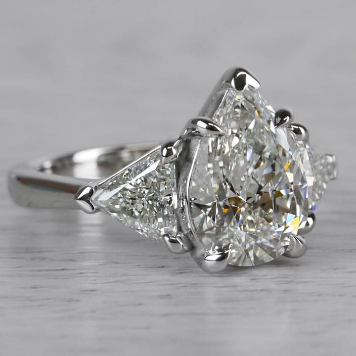 Luxurious 3 Carat Pear Shaped Diamond Ring angle 3